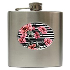 Country-chic Watercolor Flowers Hip Flask (6 Oz) by GardenOfOphir