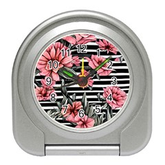 Country-chic Watercolor Flowers Travel Alarm Clock by GardenOfOphir