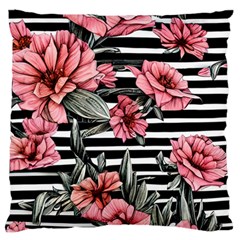 Country-chic Watercolor Flowers Large Premium Plush Fleece Cushion Case (one Side) by GardenOfOphir