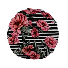 Country-chic Watercolor Flowers Standard 15  Premium Flano Round Cushions by GardenOfOphir