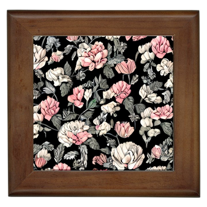 Choice watercolor flowers Framed Tile