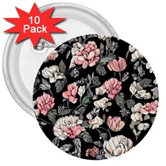 Choice Watercolor Flowers 3  Buttons (10 Pack)  by GardenOfOphir