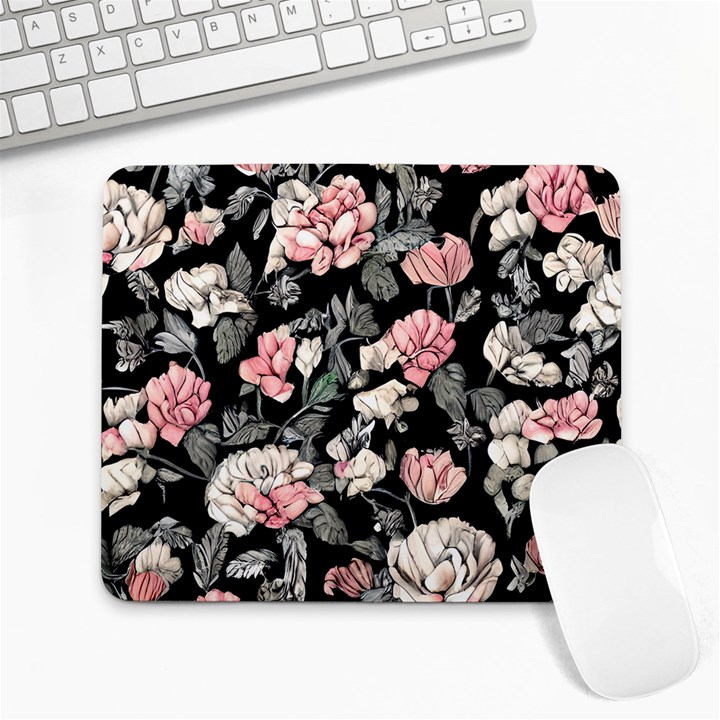 Choice watercolor flowers Large Mousepad