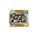 Choice watercolor flowers Gold Trim Italian Charm (9mm) Front