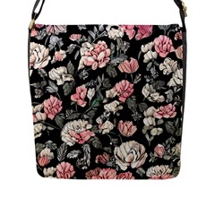 Choice Watercolor Flowers Flap Closure Messenger Bag (l) by GardenOfOphir