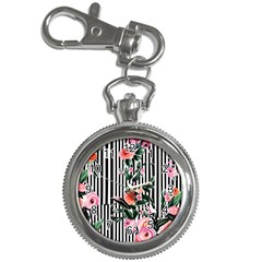 Classic Watercolor Flowers Key Chain Watches by GardenOfOphir