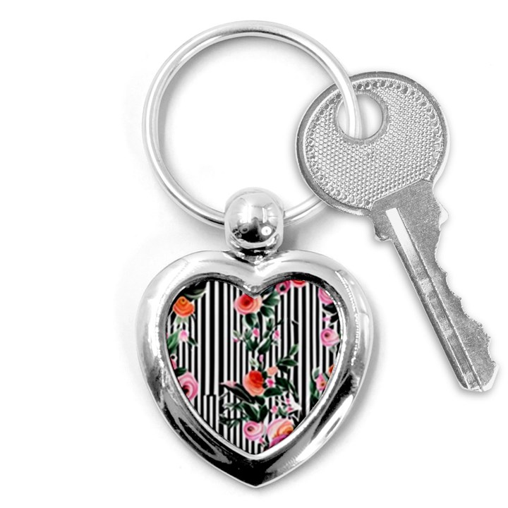 Classic watercolor flowers Key Chain (Heart)