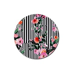 Classic Watercolor Flowers Rubber Coaster (round) by GardenOfOphir