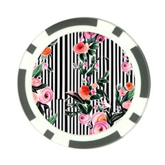 Classic Watercolor Flowers Poker Chip Card Guard by GardenOfOphir