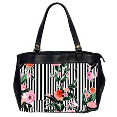 Classic Watercolor Flowers Oversize Office Handbag (2 Sides) by GardenOfOphir