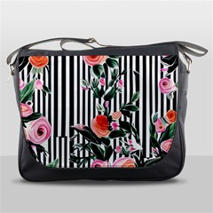 Classic Watercolor Flowers Messenger Bag by GardenOfOphir