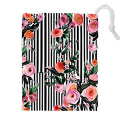 Classic Watercolor Flowers Drawstring Pouch (4xl)