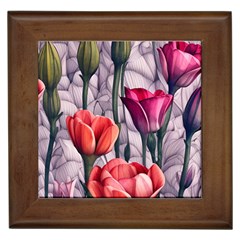 Color-infused Watercolor Flowers Framed Tile by GardenOfOphir