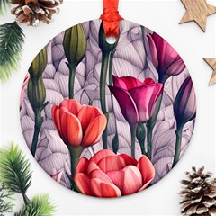 Color-infused Watercolor Flowers Ornament (round) by GardenOfOphir