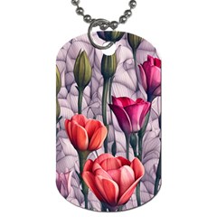 Color-infused Watercolor Flowers Dog Tag (one Side) by GardenOfOphir