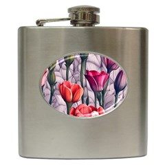 Color-infused Watercolor Flowers Hip Flask (6 Oz) by GardenOfOphir