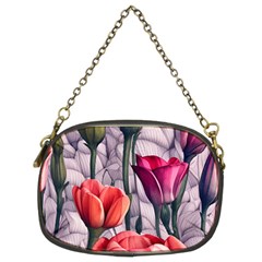 Color-infused Watercolor Flowers Chain Purse (two Sides) by GardenOfOphir