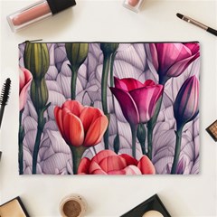 Color-infused Watercolor Flowers Cosmetic Bag (xl) by GardenOfOphir