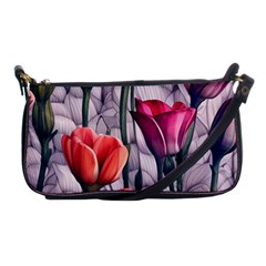 Color-infused Watercolor Flowers Shoulder Clutch Bag by GardenOfOphir