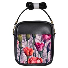 Color-infused Watercolor Flowers Girls Sling Bag by GardenOfOphir