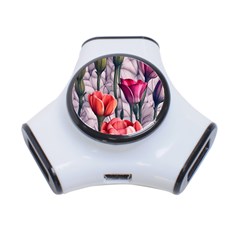 Color-infused Watercolor Flowers 3-port Usb Hub by GardenOfOphir