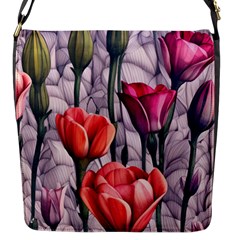 Color-infused Watercolor Flowers Flap Closure Messenger Bag (s) by GardenOfOphir