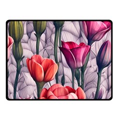 Color-infused Watercolor Flowers Fleece Blanket (small) by GardenOfOphir