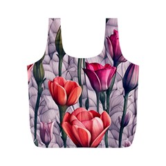 Color-infused Watercolor Flowers Full Print Recycle Bag (m) by GardenOfOphir