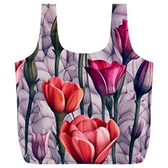 Color-infused Watercolor Flowers Full Print Recycle Bag (xl) by GardenOfOphir