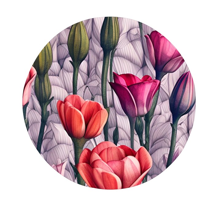 Color-infused watercolor flowers Mini Round Pill Box