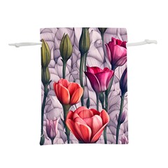 Color-infused Watercolor Flowers Lightweight Drawstring Pouch (l) by GardenOfOphir