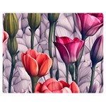 Color-infused watercolor flowers One Side Premium Plush Fleece Blanket (Medium) 60 x50  Blanket Front