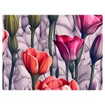 Color-infused watercolor flowers One Side Premium Plush Fleece Blanket (Extra Small) 40 x30  Blanket Front