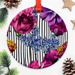 Dazzling Watercolor Flowers Ornament (round) by GardenOfOphir