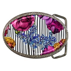 Dazzling Watercolor Flowers Belt Buckles by GardenOfOphir