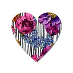 Dazzling Watercolor Flowers Heart Magnet by GardenOfOphir