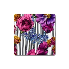 Dazzling Watercolor Flowers Square Magnet by GardenOfOphir