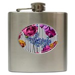 Dazzling Watercolor Flowers Hip Flask (6 oz) Front