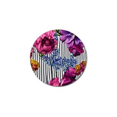 Dazzling Watercolor Flowers Golf Ball Marker by GardenOfOphir