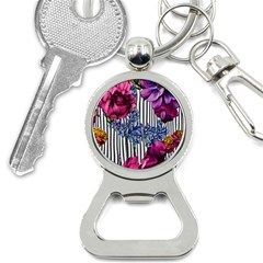 Dazzling Watercolor Flowers Bottle Opener Key Chain by GardenOfOphir