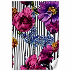 Dazzling Watercolor Flowers Canvas 12  X 18  by GardenOfOphir