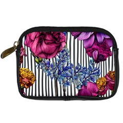 Dazzling Watercolor Flowers Digital Camera Leather Case by GardenOfOphir