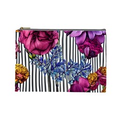 Dazzling Watercolor Flowers Cosmetic Bag (large) by GardenOfOphir