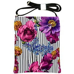 Dazzling Watercolor Flowers Shoulder Sling Bag by GardenOfOphir