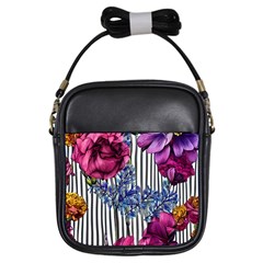 Dazzling Watercolor Flowers Girls Sling Bag by GardenOfOphir