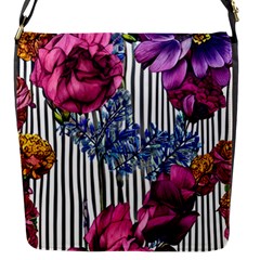 Dazzling Watercolor Flowers Flap Closure Messenger Bag (s) by GardenOfOphir