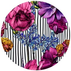 Dazzling Watercolor Flowers Wooden Puzzle Round by GardenOfOphir