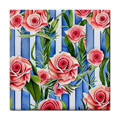 Chic watercolor flowers Tile Coaster