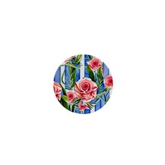 Chic watercolor flowers 1  Mini Buttons