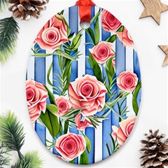 Chic watercolor flowers Ornament (Oval)